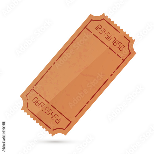 Vector Empty Ticket Illustration Isolated on White Background