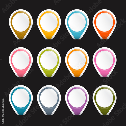 Free Download Colorful Empty Labels Set Isolated on Black Background - GFXLoad