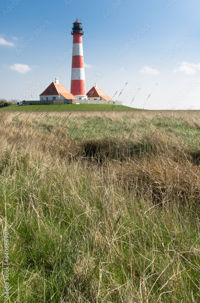 Leuchtturm Westerhever im nordfrisischen Wattenmeer Leuchtturm Westerhever im nordfrisischen Wattenmeer