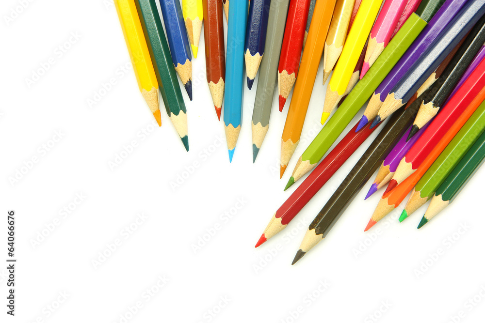 Colored pencils isolated on white background Colored pencils isolated on white background