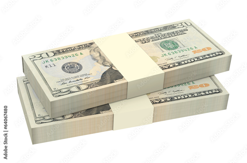 Dollars money isolated on white background. Dollars money isolated on white background.
