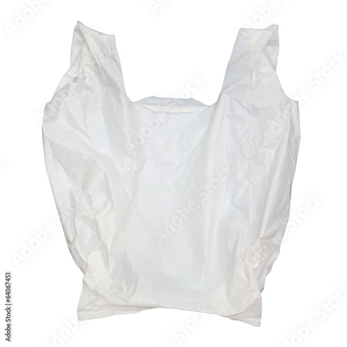 white plastic bag isolated on white