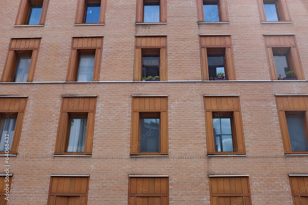 Fototapeta premium façade de briques roses