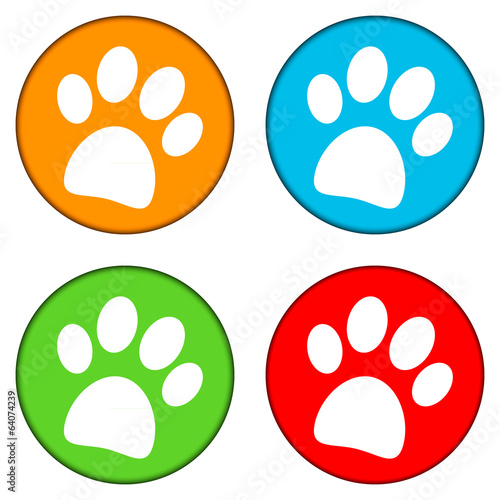 Paw buttons set