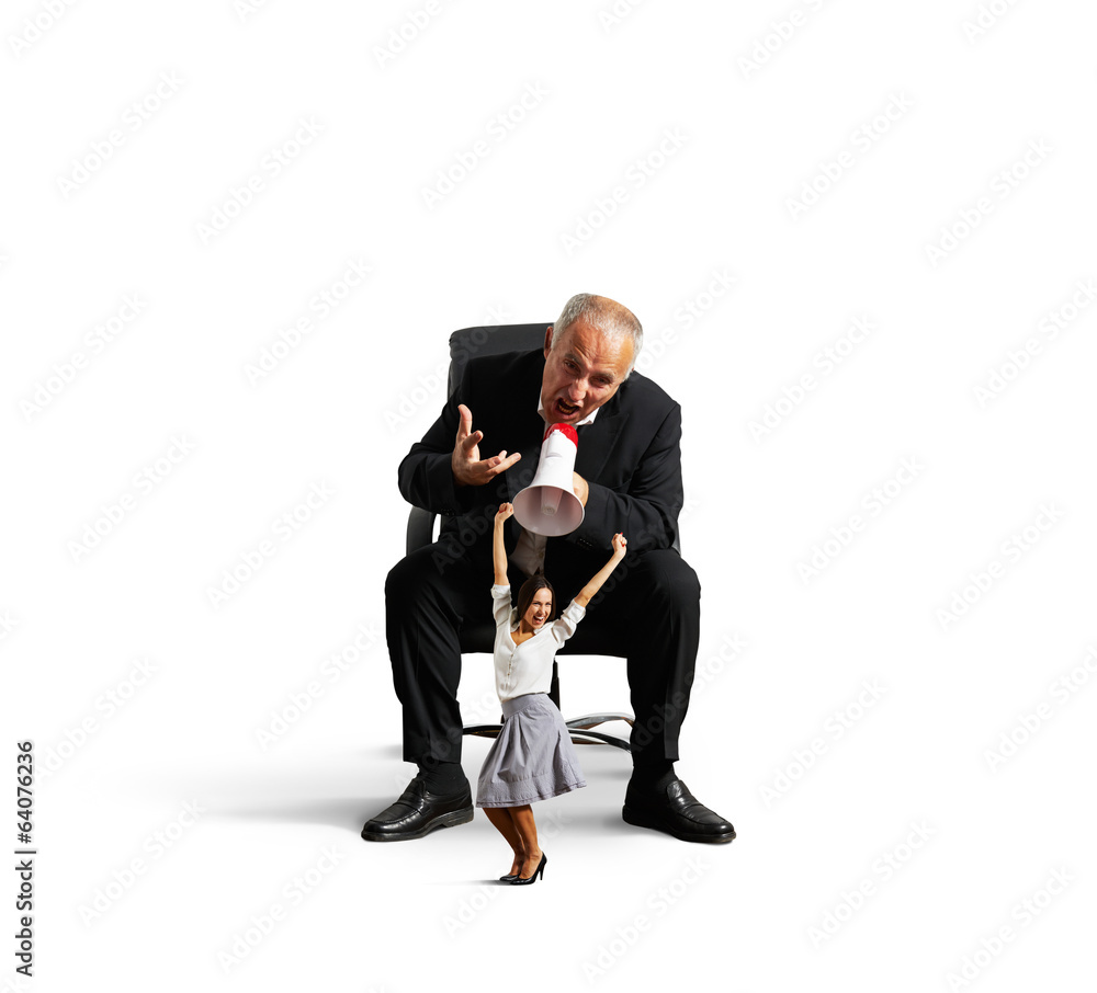 Obraz premium woman and angry screaming businessman