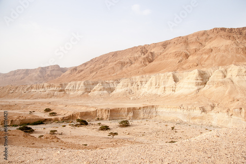 Hiking in judean desert  Israel near Dead Sea