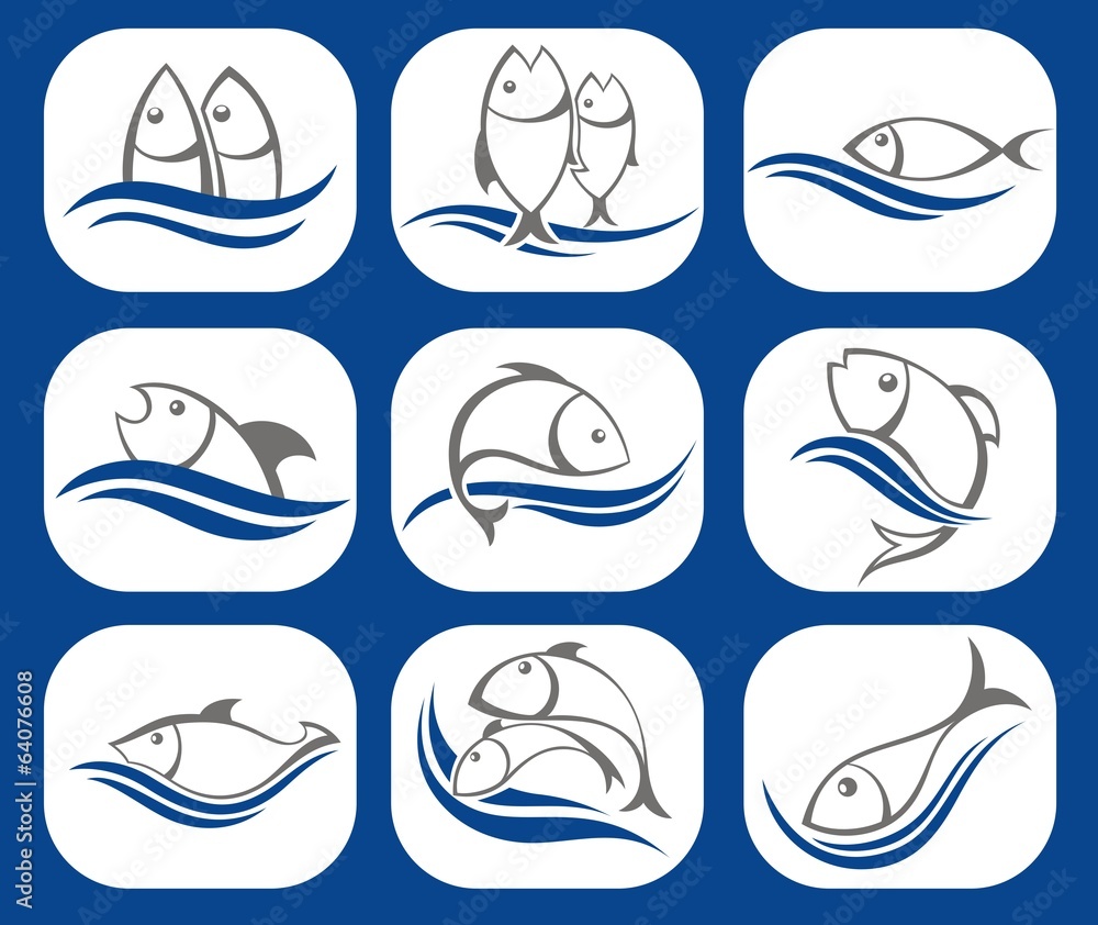 Naklejka premium Signs with fish