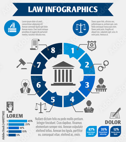 Law icons infographic