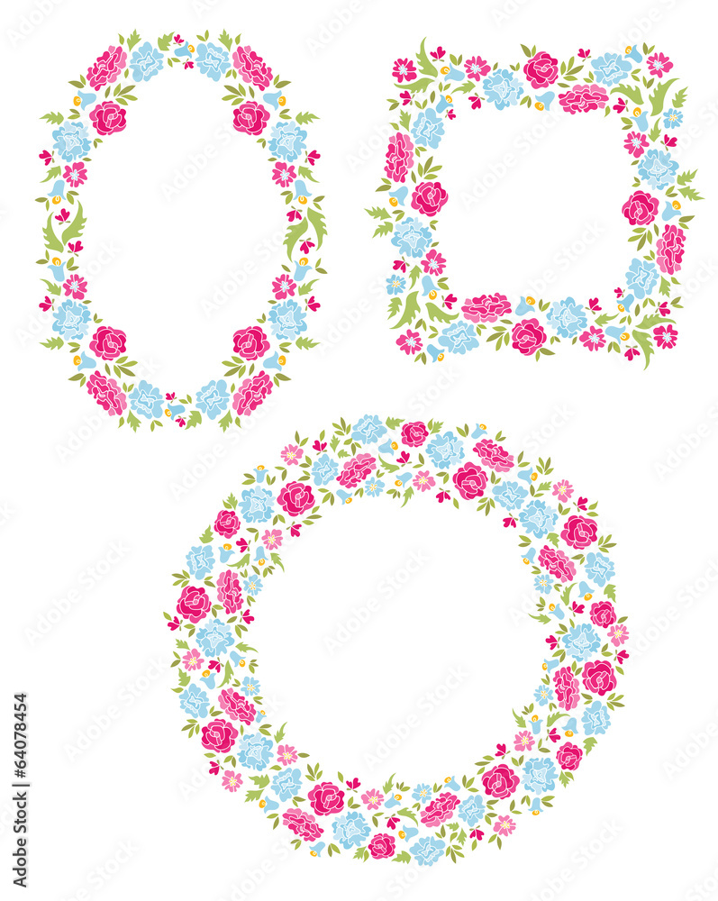 Set Of Three Floral Wreaths Set Of Three Floral Wreaths