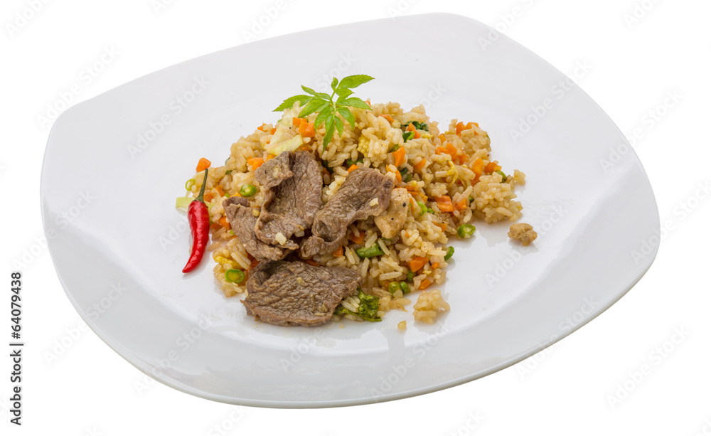 Fried rice with beef Fried rice with beef