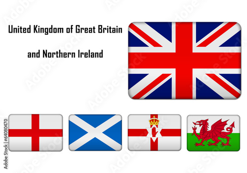 United Kingdom of Great Britain and Northern Ireland - flags and