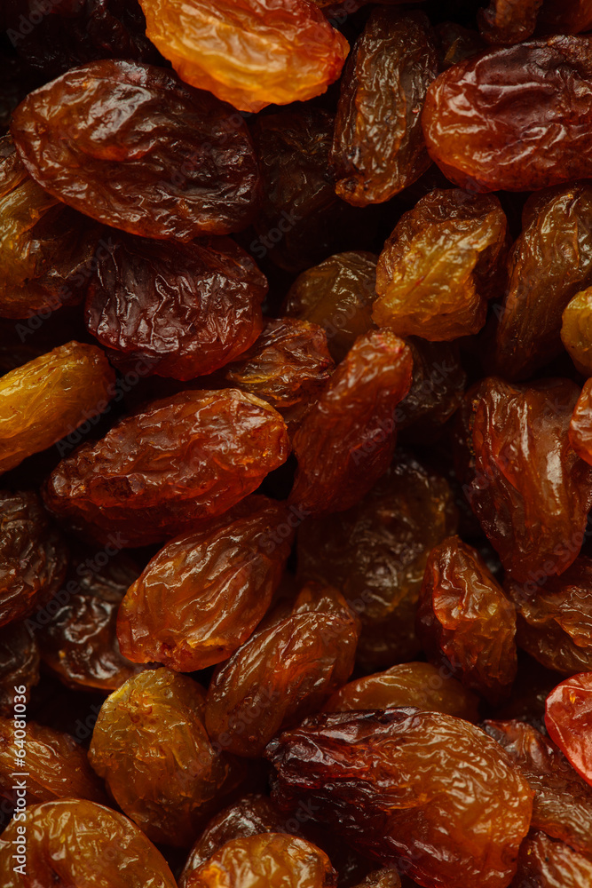 Diet healthy food. Raisin dried grape as background texture