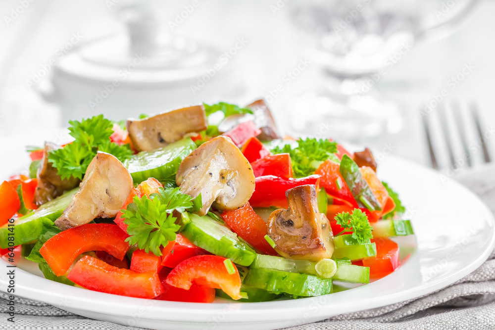 Vegetable salad with mushrooms Vegetable salad with mushrooms