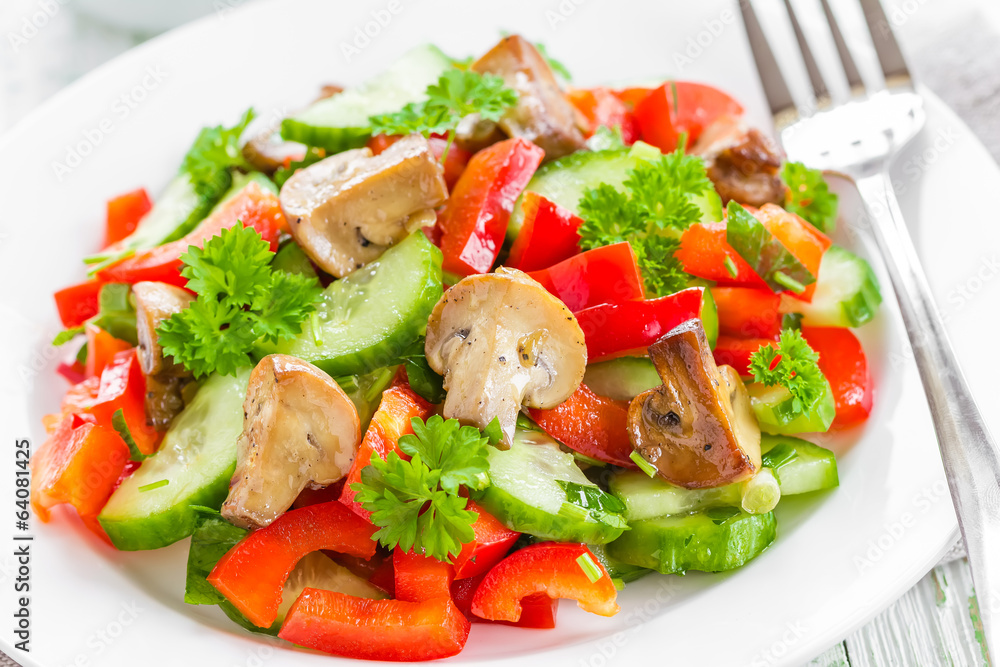 Vegetable salad with mushrooms Vegetable salad with mushrooms