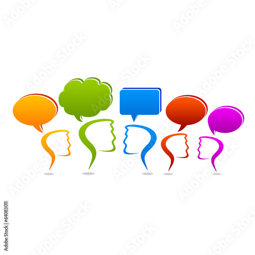 Men with speech bubbles