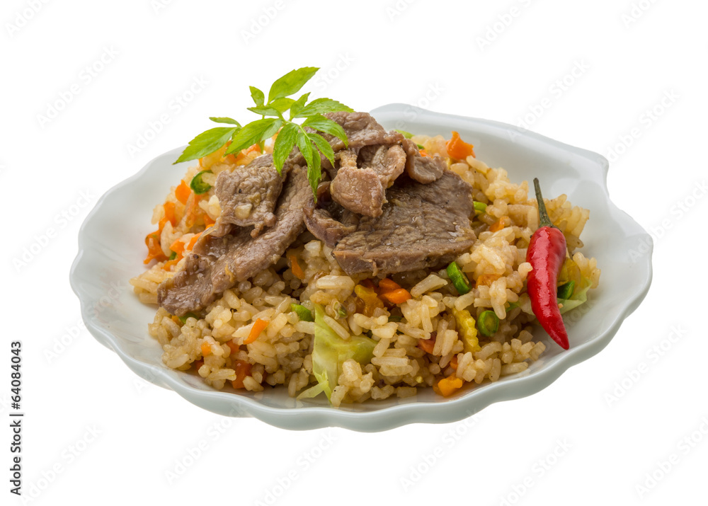 Fried rice with beef