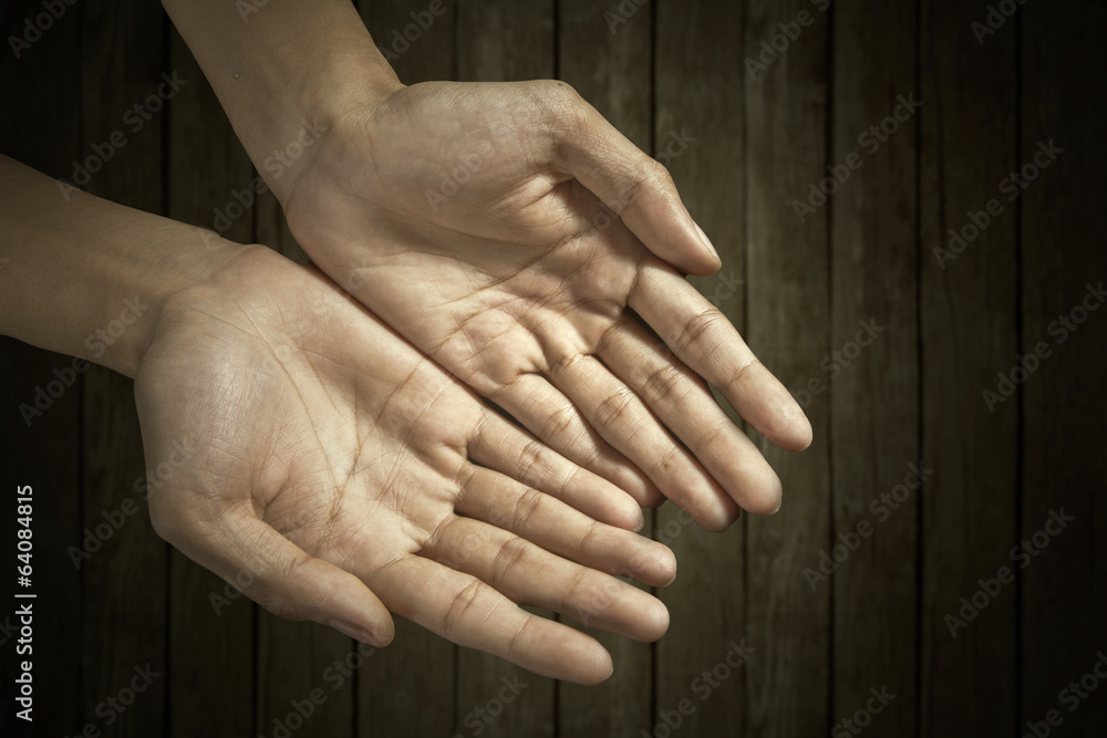 Fototapeta premium Hands cupped together