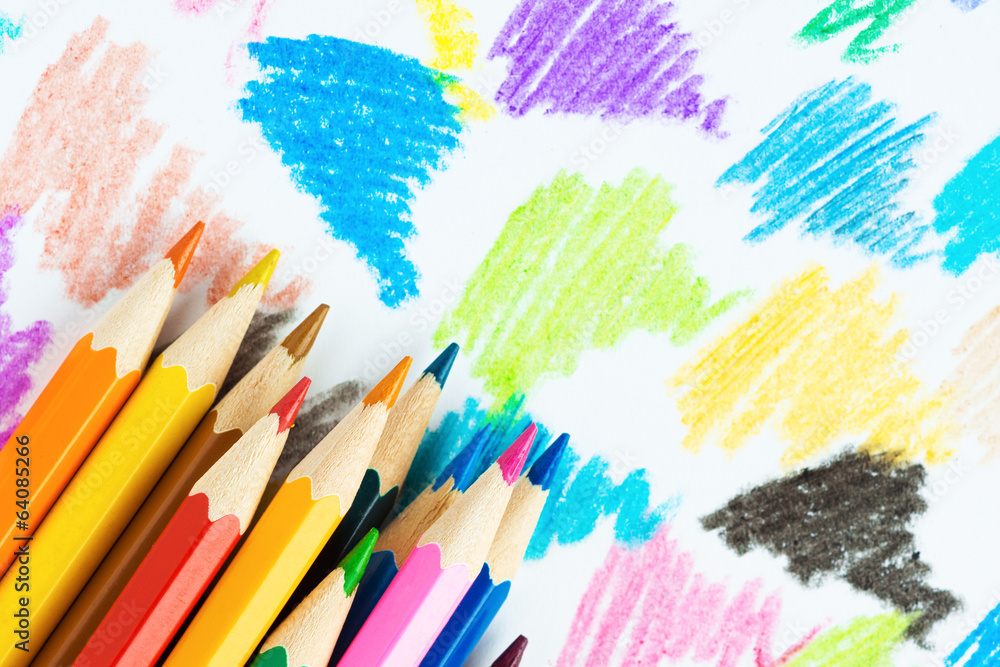 Obraz premium Colored pencils background