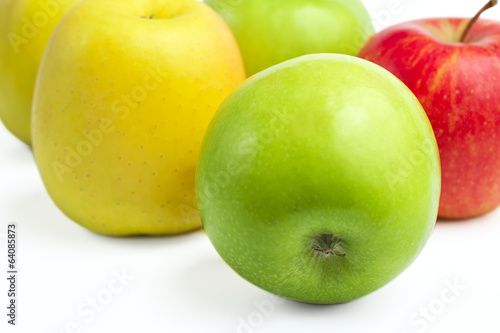Fresh ripe apples on a white background