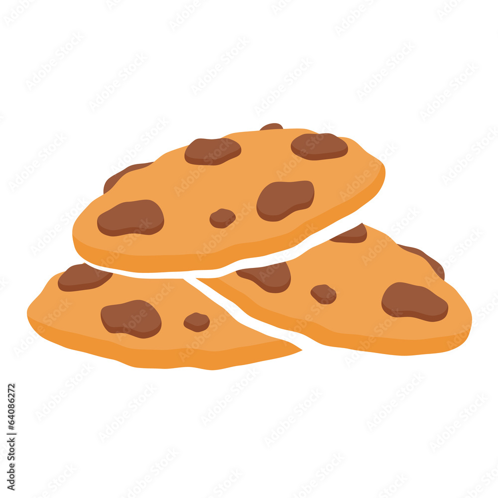 Cookies with chocolate in simple style. Cookies with chocolate in simple style.