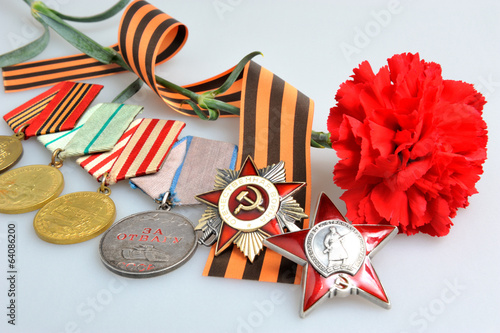 Fotografia Flower, Saint George ribbon, military awards of Great war