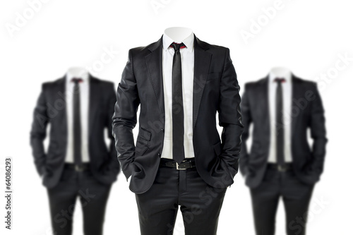 Konstfotografi business man in black suit with no face