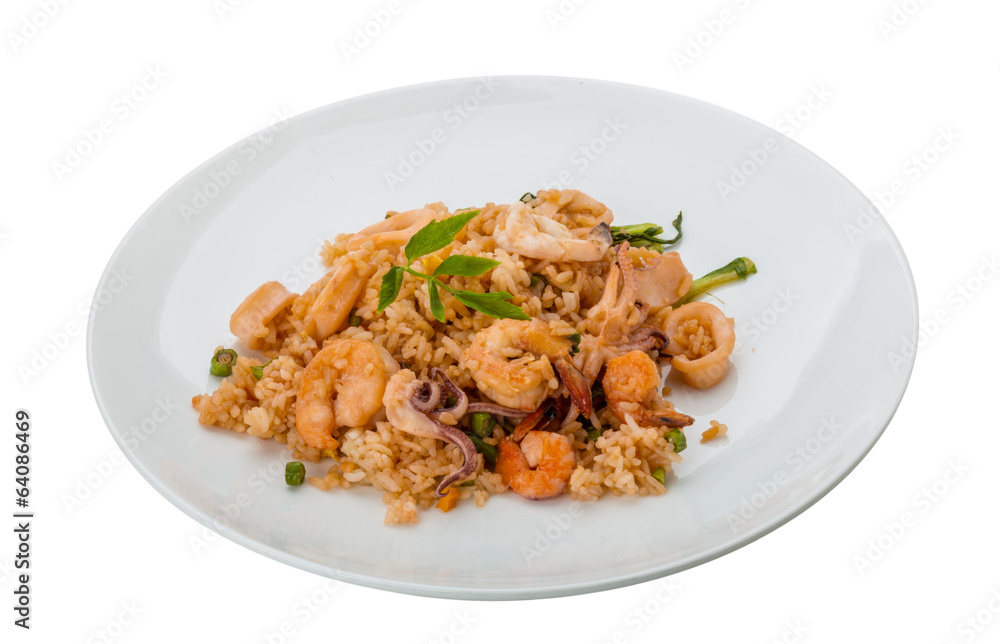 Rice with seafood