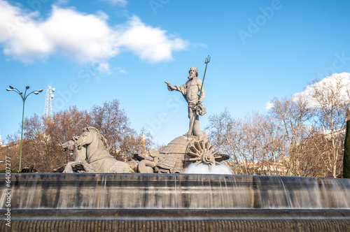 Fountain of Neptune in Madrid, Spain. photo