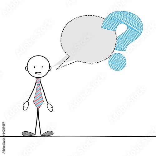 STICKMAN ASKING A QUESTION (speech bubble balloon service)