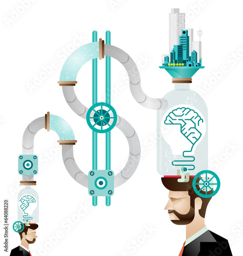 Think green human mind vector