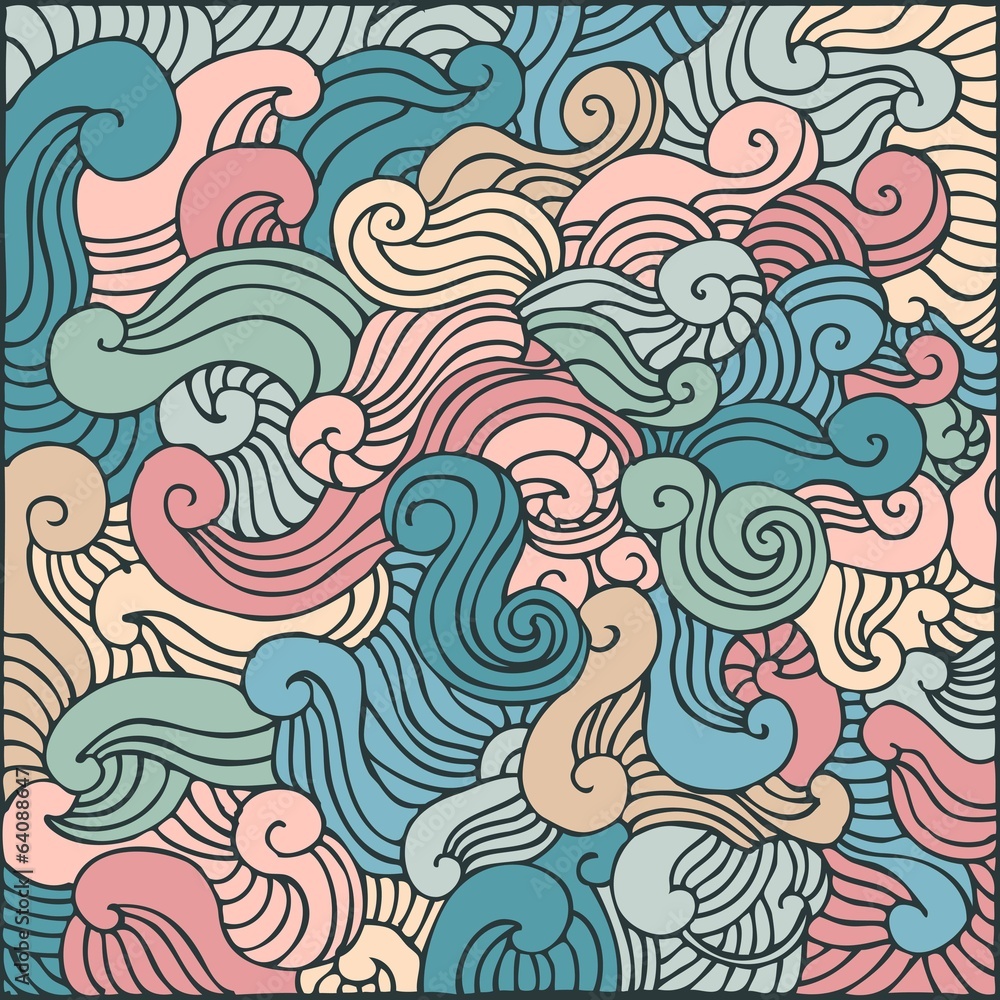 Fototapeta premium ornamental background, vector illustration, hand drawn