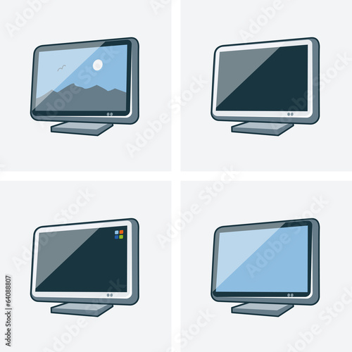 Set of four television icons