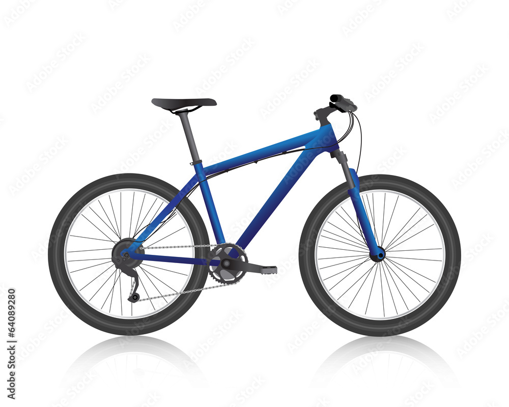 realistic mountain bike blue vector