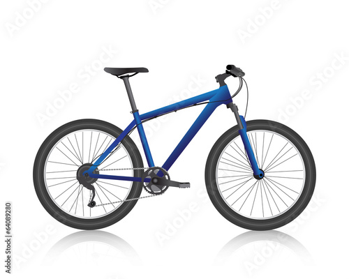realistic mountain bike blue vector