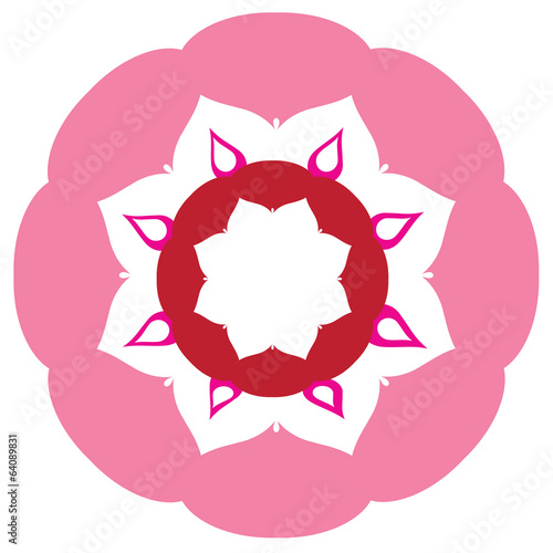 dabl circle lotos mandala, red and pink