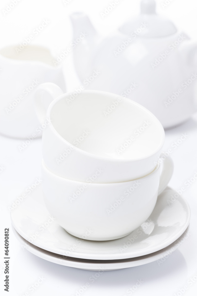 clean utensils for teatime, isolated clean utensils for teatime, isolated