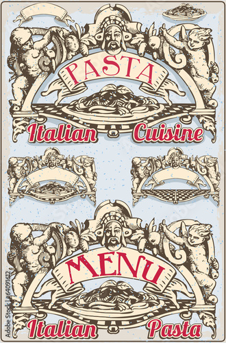 Vintage Graphic Element for Italian Pasta Menu