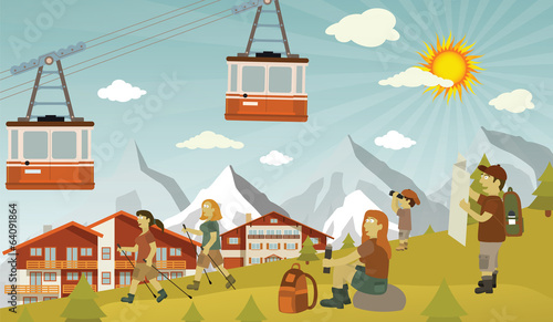 Tourists in the Alps