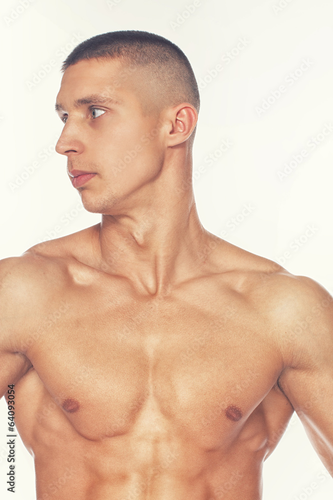 Portrait of handsome man posing on white background Portrait of handsome man posing on white background