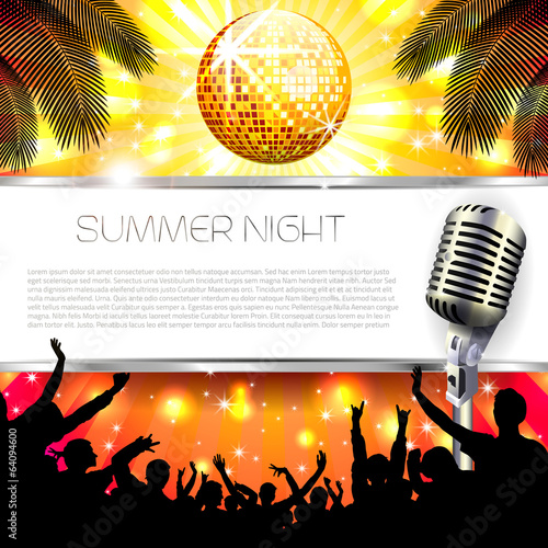 Music Summer Background - Vector