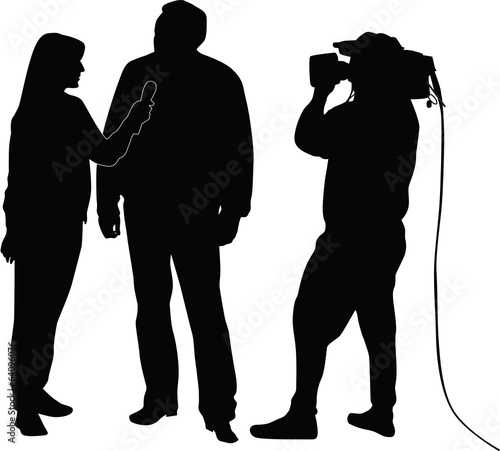 interview silhouette vector