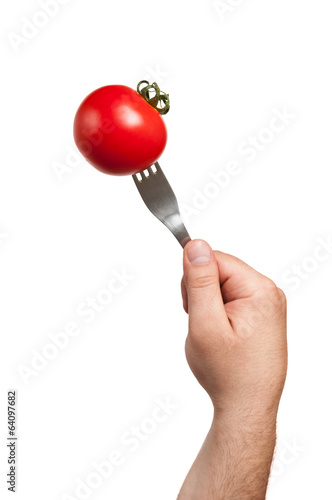 The fork in the tomato.