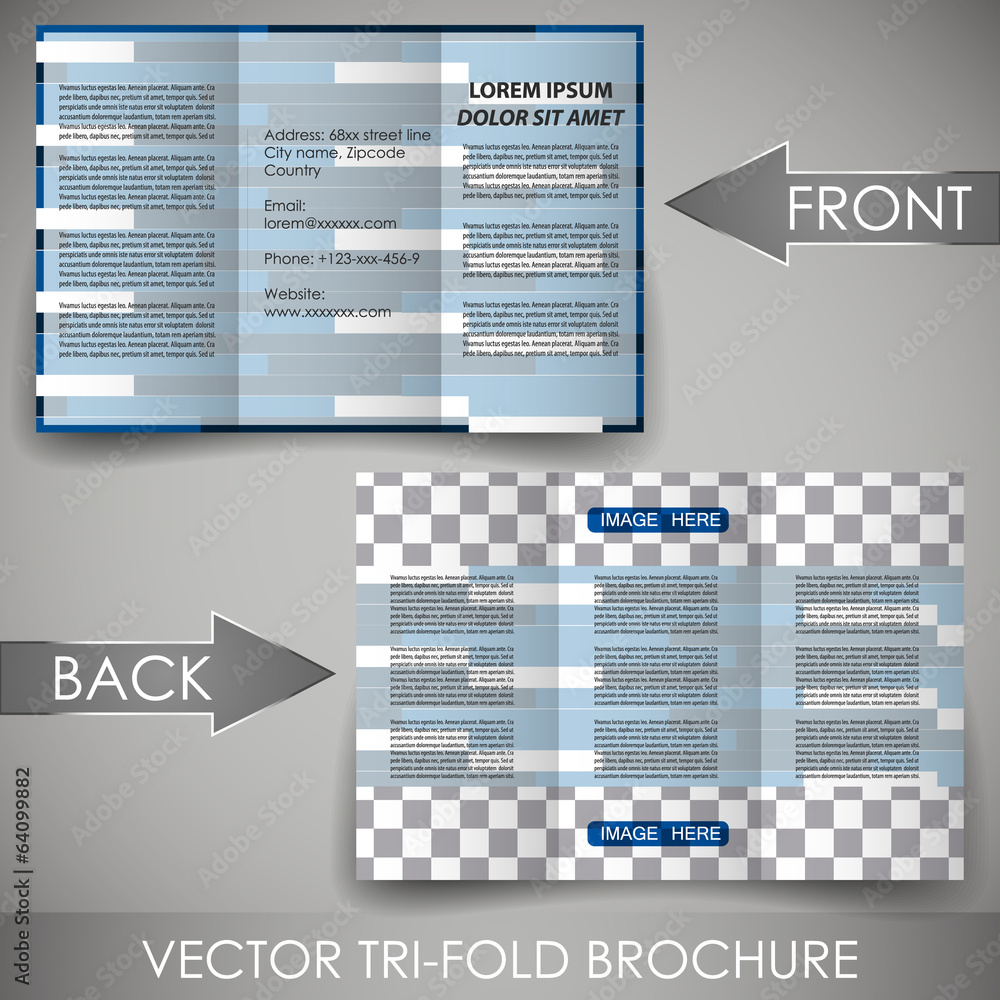 Business three fold flyer template, corporate brochure