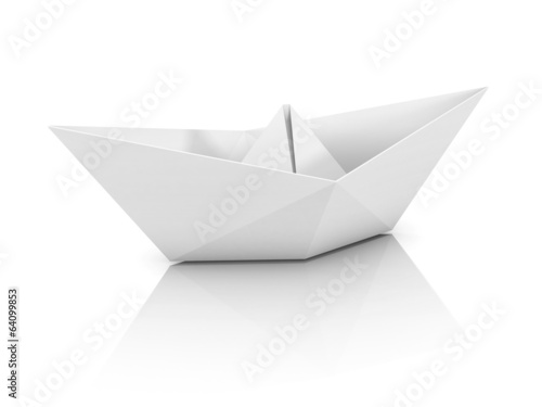 Wallpaper Mural paper boat 3d illustration Torontodigital.ca