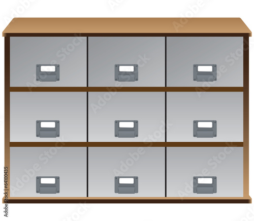 Drawers whith labels on handles