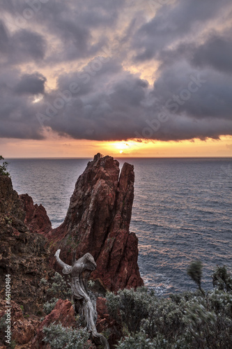 The tower Dramont  Massif de l Esterel Var department  France