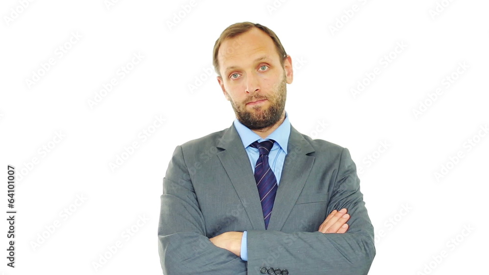 Portrait of unhappy, serious businessman, isolated on white Portrait of unhappy, serious businessman, isolated on white