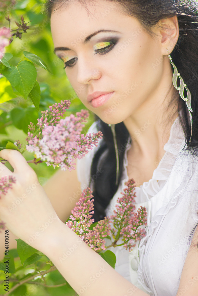 Beautiful young brunette posing in nature Beautiful young brunette posing in nature