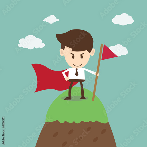 Business Success,business man success on top of mountain