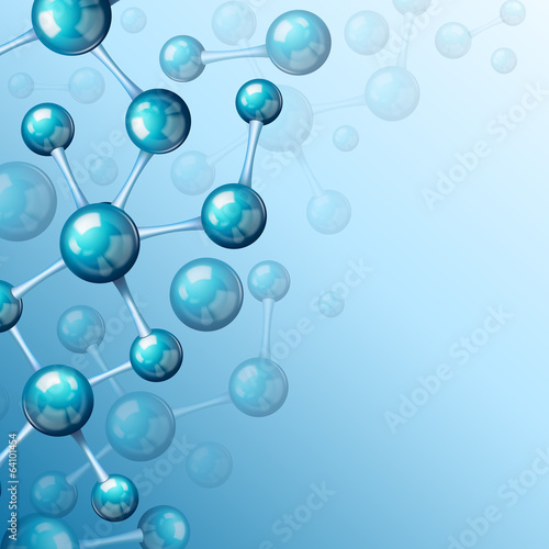 Blue molecule 3d background